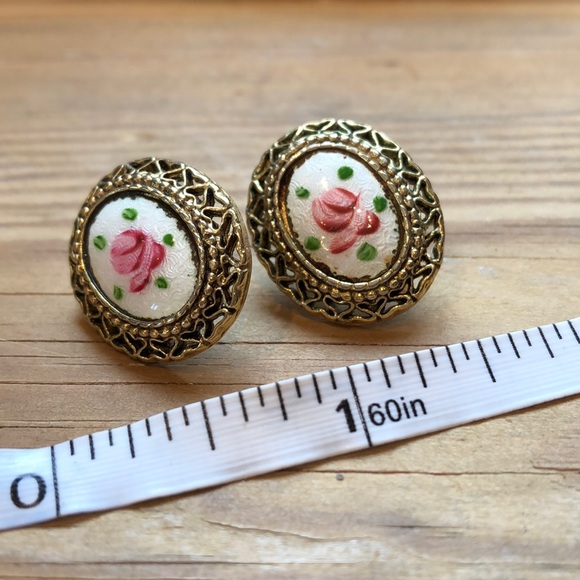 Vintage | Rose Gold-tone Statement PiercedEarrings - Picture 7 of 7